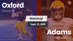Matchup: Oxford vs. Adams  2018