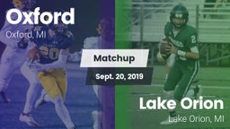 Matchup: Oxford vs. Lake Orion  2019