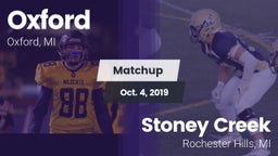 Matchup: Oxford vs. Stoney Creek  2019