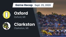 Recap: Oxford  vs. Clarkston  2020