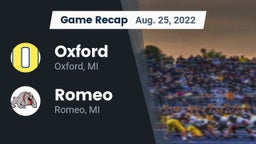 Recap: Oxford  vs. Romeo  2022