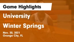 University  vs Winter Springs  Game Highlights - Nov. 30, 2021