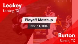 Matchup: Leakey vs. Burton  2016
