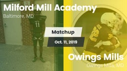 Matchup: Milford Mill Academy vs. Owings Mills  2019