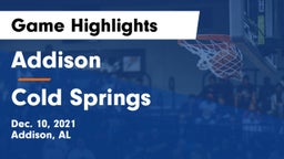 Addison  vs Cold Springs  Game Highlights - Dec. 10, 2021
