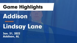 Addison  vs Lindsay Lane Game Highlights - Jan. 31, 2022