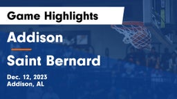 Addison  vs Saint Bernard Game Highlights - Dec. 12, 2023