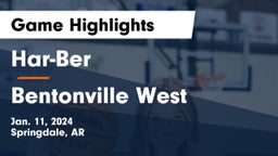 Har-Ber  vs Bentonville West  Game Highlights - Jan. 11, 2024