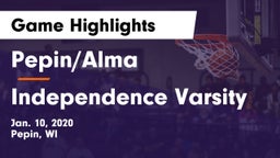 Pepin/Alma  vs Independence Varsity Game Highlights - Jan. 10, 2020