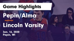 Pepin/Alma  vs Lincoln Varsity Game Highlights - Jan. 16, 2020