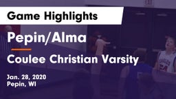 Pepin/Alma  vs Coulee Christian Varsity Game Highlights - Jan. 28, 2020