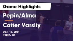 Pepin/Alma  vs Cotter Varsity Game Highlights - Dec. 16, 2021