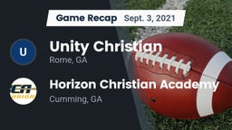 Recap: Unity Christian  vs. Horizon Christian Academy  2021