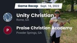 Recap: Unity Christian  vs. Praise Christian Academy  2022