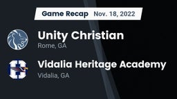 Recap: Unity Christian  vs. Vidalia Heritage Academy 2022