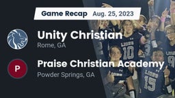 Recap: Unity Christian  vs. Praise Christian Academy  2023