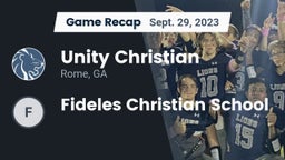 Recap: Unity Christian  vs. Fideles Christian School 2023
