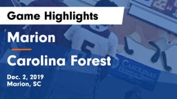 Marion  vs Carolina Forest  Game Highlights - Dec. 2, 2019
