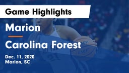 Marion  vs Carolina Forest  Game Highlights - Dec. 11, 2020
