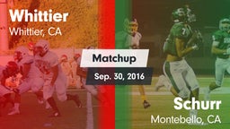 Matchup: Whittier vs. Schurr  2016