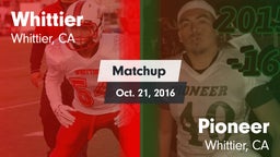 Matchup: Whittier vs. Pioneer  2016
