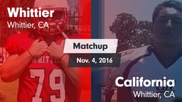 Matchup: Whittier vs. California  2016