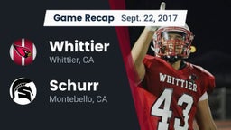 Recap: Whittier  vs. Schurr  2017