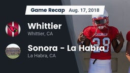 Recap: Whittier  vs. Sonora  - La Habra 2018