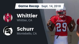 Recap: Whittier  vs. Schurr  2018