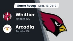 Recap: Whittier  vs. Arcadia  2019