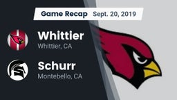 Recap: Whittier  vs. Schurr  2019