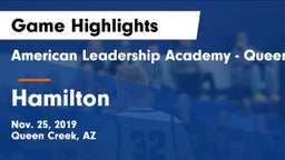 American Leadership Academy - Queen Creek vs Hamilton  Game Highlights - Nov. 25, 2019