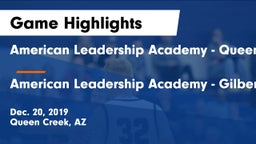 American Leadership Academy - Queen Creek vs American Leadership Academy - Gilbert  Game Highlights - Dec. 20, 2019