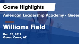 American Leadership Academy - Queen Creek vs Williams Field  Game Highlights - Dec. 28, 2019