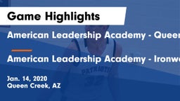 American Leadership Academy - Queen Creek vs American Leadership Academy - Ironwood Game Highlights - Jan. 14, 2020