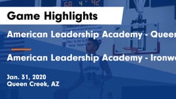 American Leadership Academy - Queen Creek vs American Leadership Academy - Ironwood Game Highlights - Jan. 31, 2020