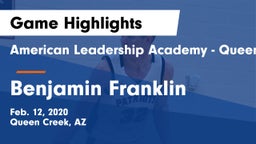 American Leadership Academy - Queen Creek vs Benjamin Franklin  Game Highlights - Feb. 12, 2020