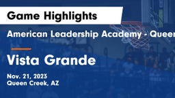American Leadership Academy - Queen Creek vs Vista Grande  Game Highlights - Nov. 21, 2023