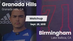 Matchup: Granada Hills vs. Birmingham  2018