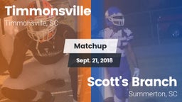 Matchup: Timmonsville vs. Scott's Branch  2018