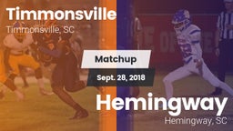 Matchup: Timmonsville vs. Hemingway  2018