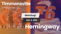 Matchup: Timmonsville vs. Hemingway  2019