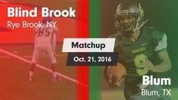 Matchup: Blind Brook vs. Blum  2016