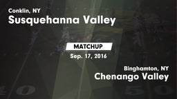 Matchup: Susquehanna Valley vs. Chenango Valley  2016