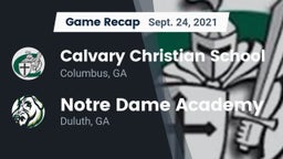 Recap: Calvary Christian School vs.      Notre Dame Academy 2021