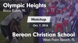 Matchup: Olympic Heights vs. Berean Christian School 2016
