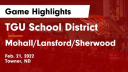 TGU School District vs Mohall/Lansford/Sherwood  Game Highlights - Feb. 21, 2022