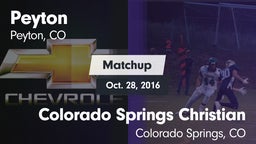 Matchup: Peyton vs. Colorado Springs Christian  2016