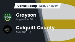 Recap: Grayson  vs. Colquitt County  2019
