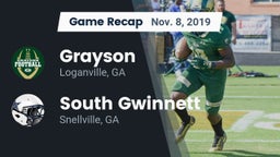 Recap: Grayson  vs. South Gwinnett  2019